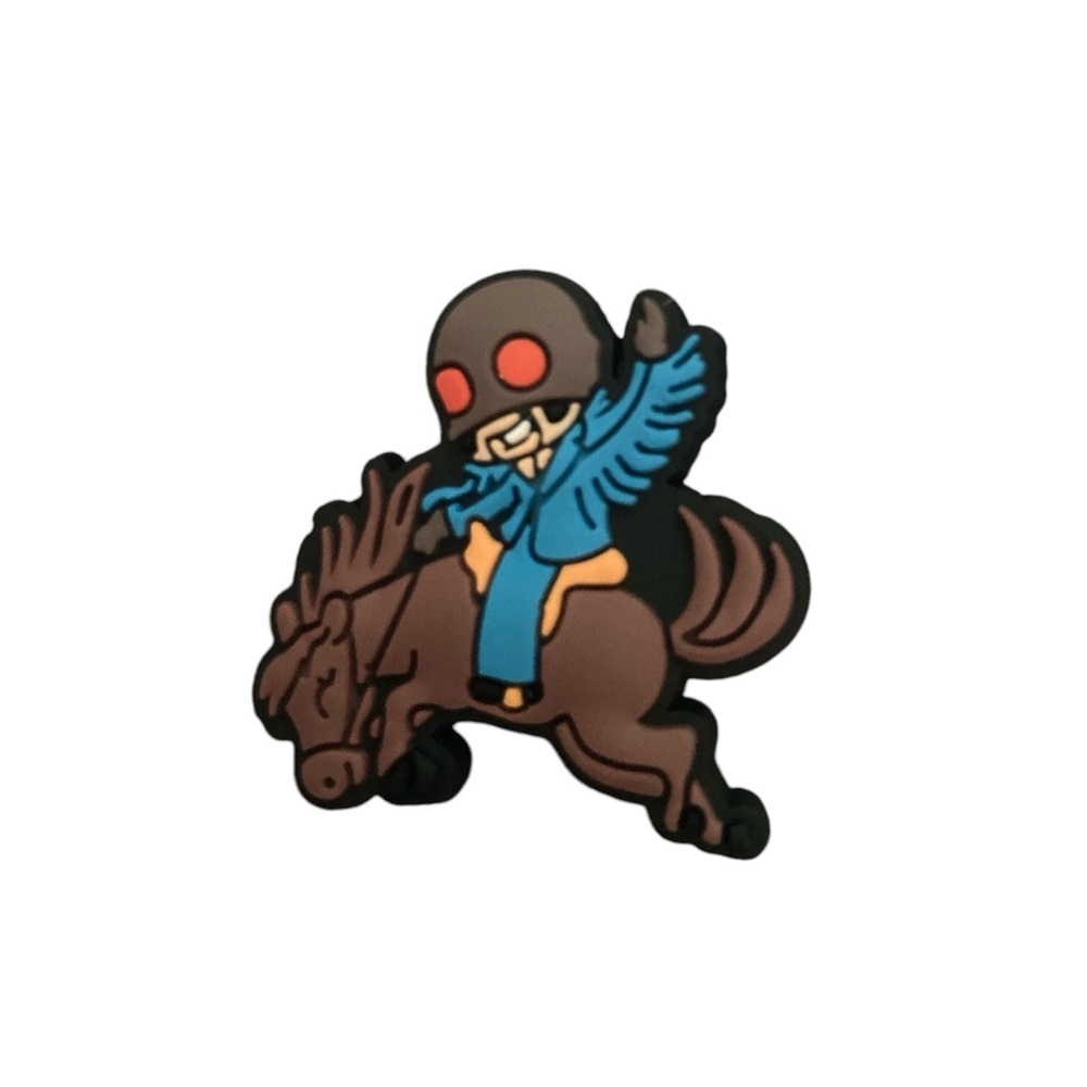 Bad Bunny Riding Horse with Helmet
